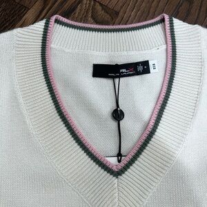 Ralph Lauren Cream Sweater with Pink and Green Accents
